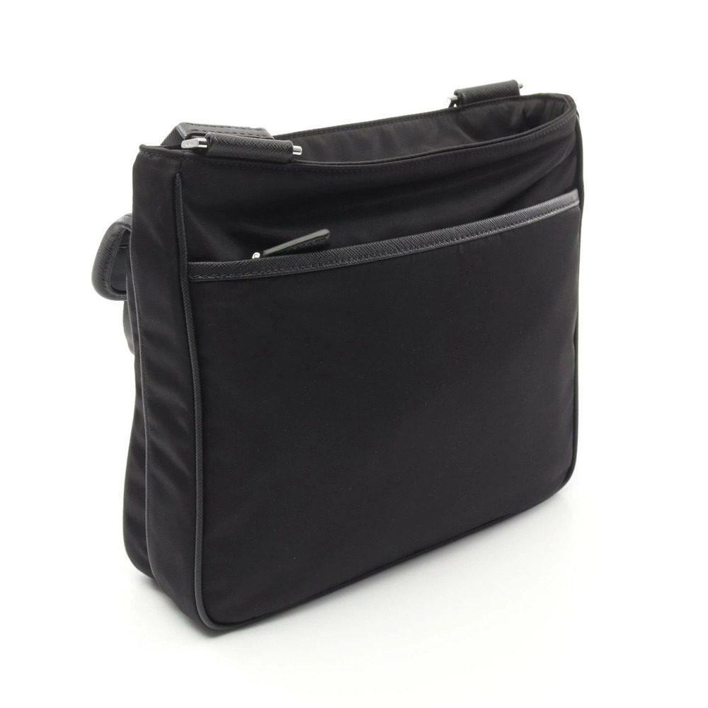 Prada Black Shoulder Saffiano Bag SAFFIANO Leather TESSUTO